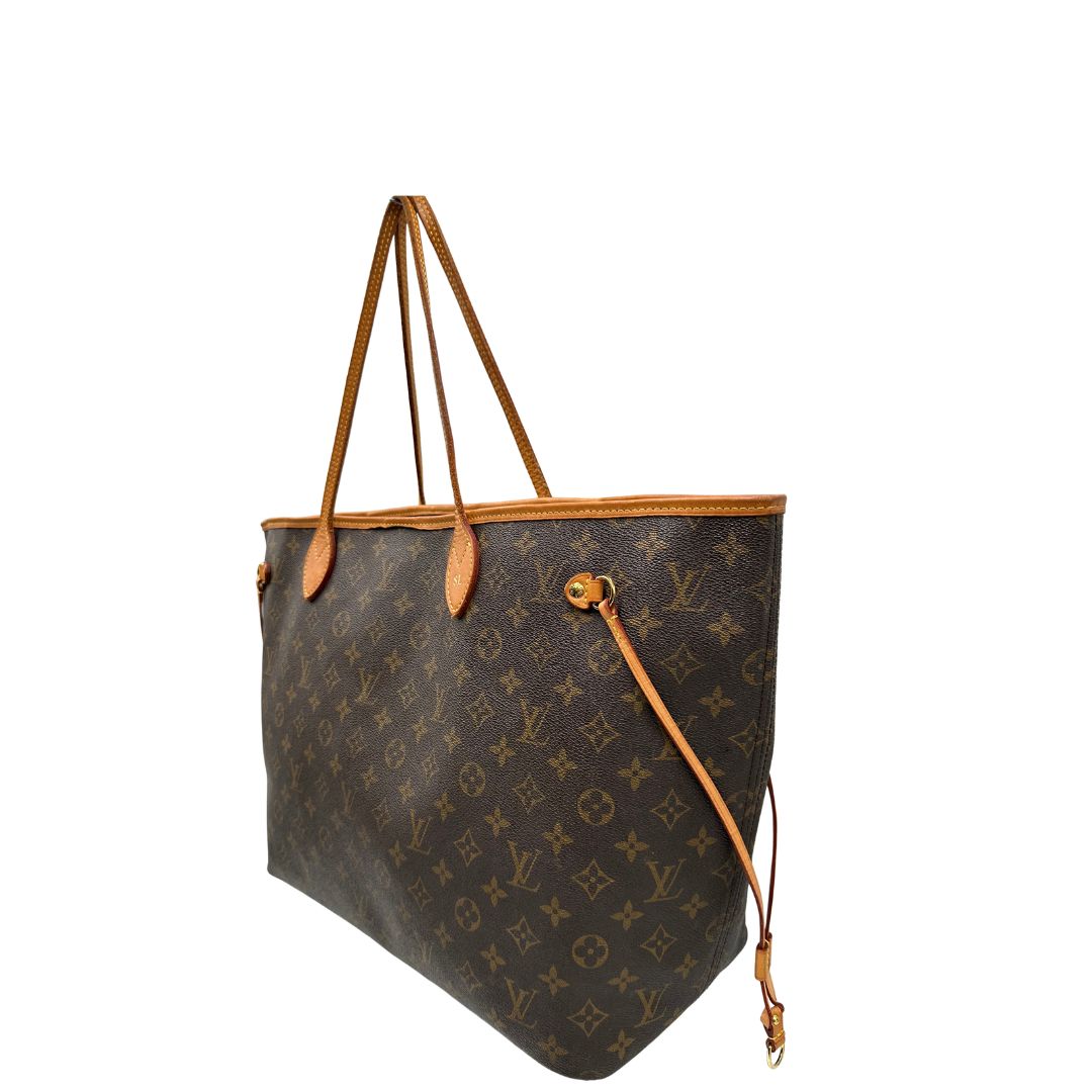 lato Louis Vuitton Neverfull nella versione GM in canvas monogram, di lusso, originale, ottime condizioni, usata. 