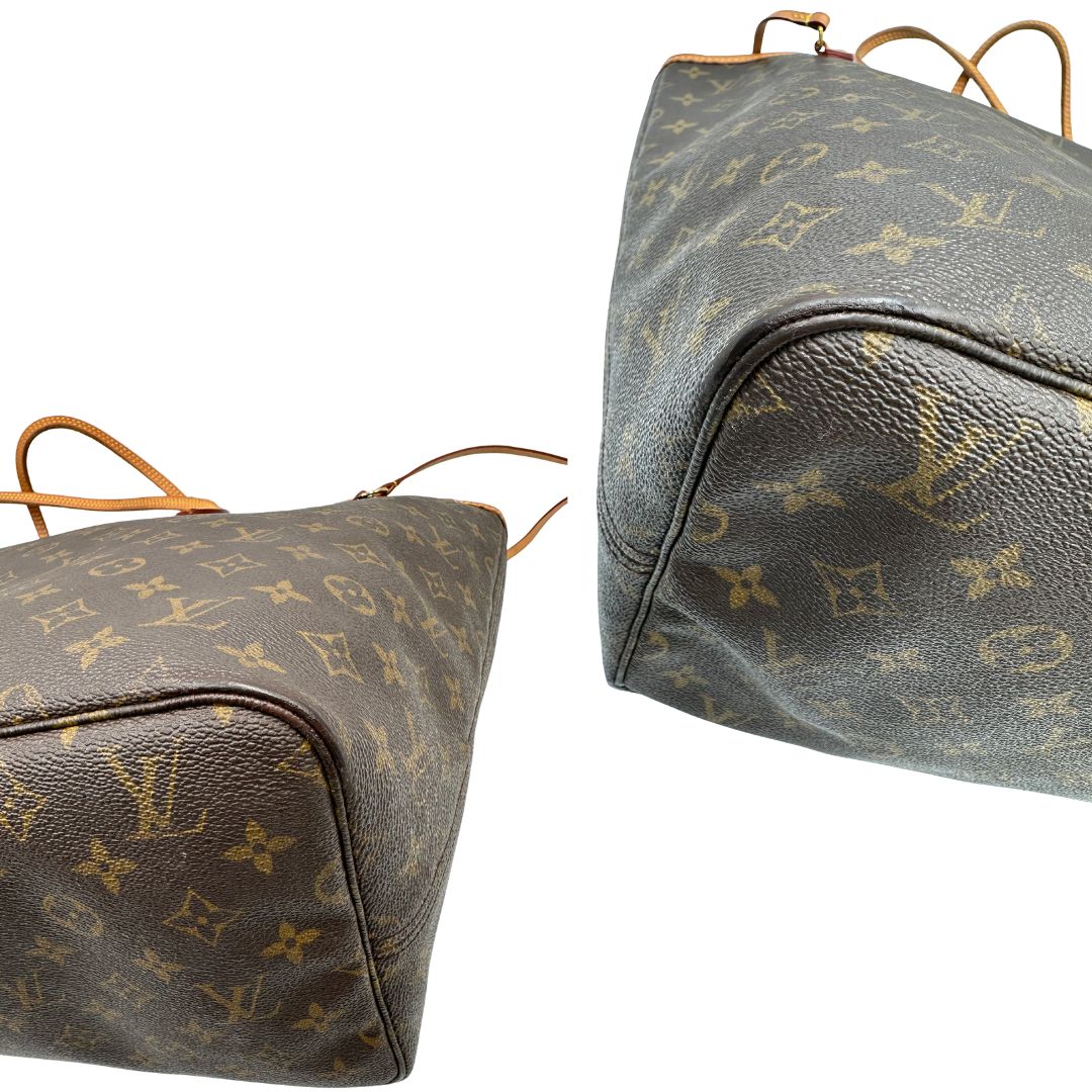angoli Louis Vuitton Neverfull nella versione GM in canvas monogram, di lusso, originale, ottime condizioni, usata. 