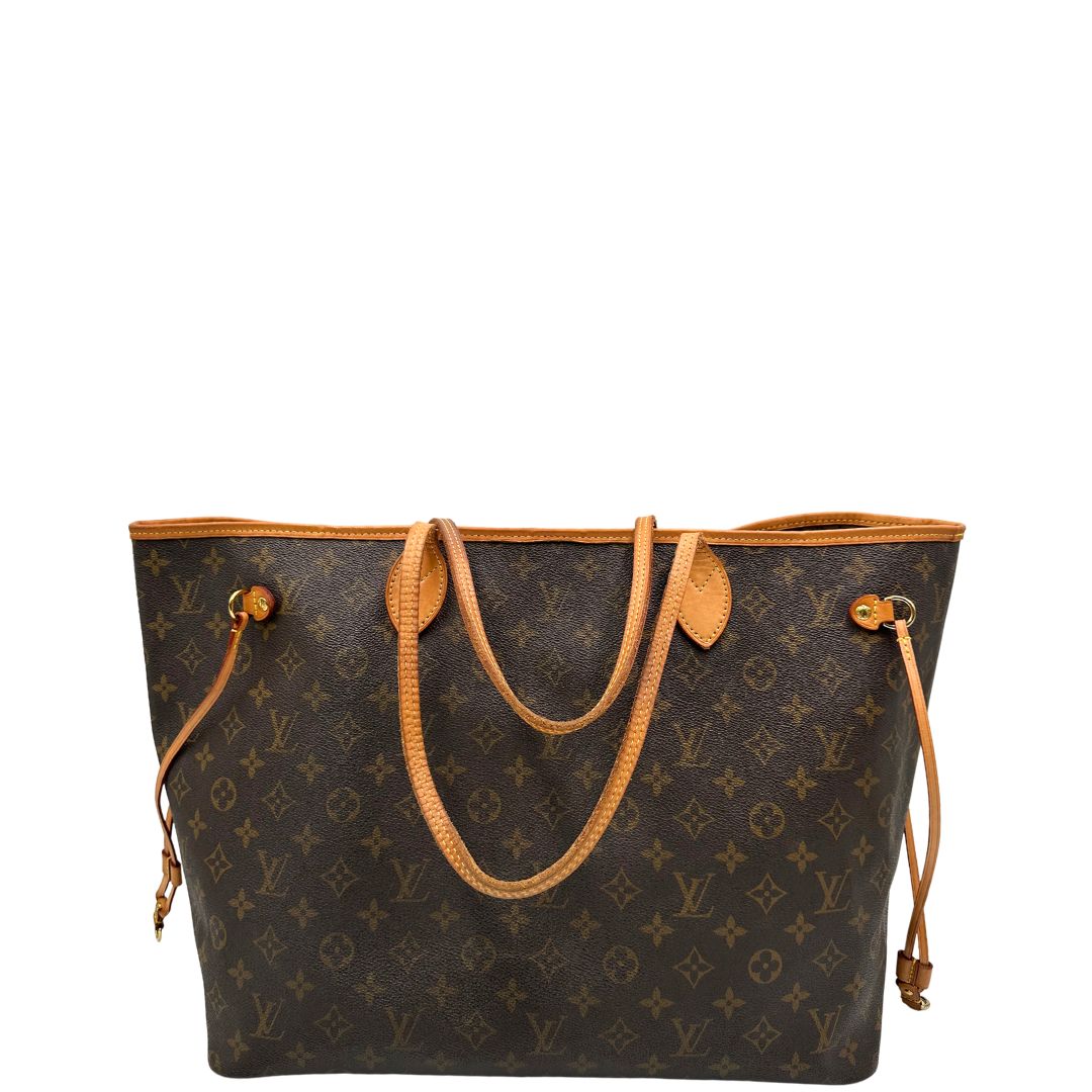 retro Louis Vuitton Neverfull nella versione GM in canvas monogram, di lusso, originale, ottime condizioni, usata. 