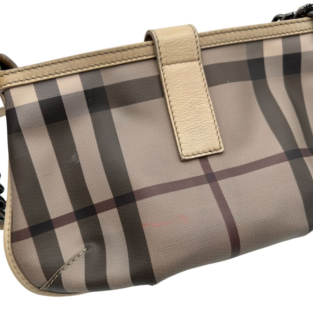 Borsa Burberry in canvas trama tartan, di lusso, originale, ottime condizioni, usata. 