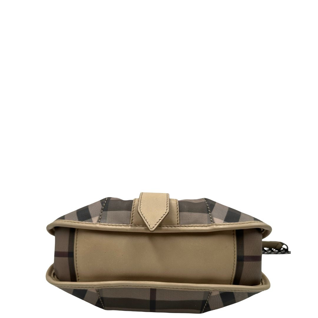 base Borsa Burberry in canvas trama tartan, di lusso, originale, ottime condizioni, usata.