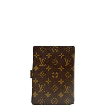 Louis Vuitton Copertina in tela Monogram per agenda media con chiusura a pressione, di lusso, originale, ottime condizioni, usata.