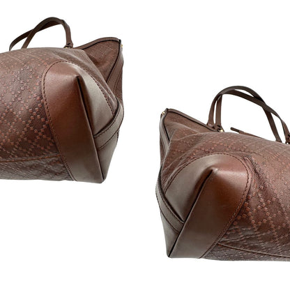 Angoli, Borsa Tote Gucci in pelle marrone cioccolato e hardware dorato, indossabile a spalla. Originale, usata, di lusso, in ottime condizioni.