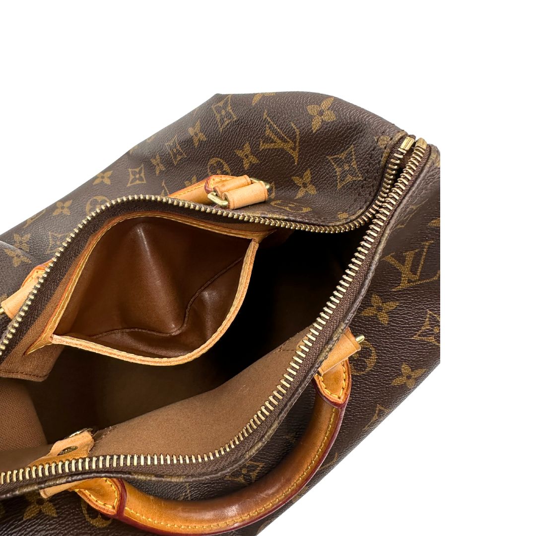 Interno tasca, Speedy Louis Vuitton monogram nella misura 30. Originale, usato, di lusso, in ottime condizioni.