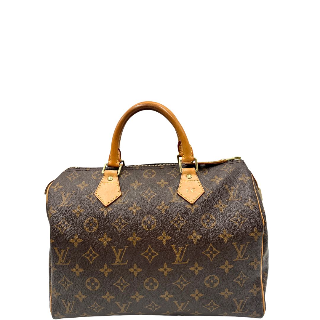 Front, Speedy Louis Vuitton monogram nella misura 30. Originale, usato, di lusso, in ottime condizioni.