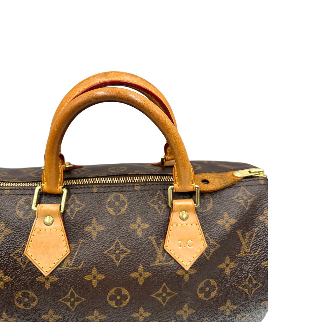 Manici, Speedy Louis Vuitton monogram nella misura 30. Originale, usato, di lusso, in ottime condizioni.