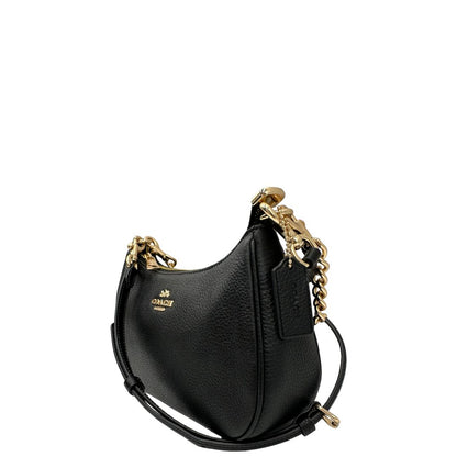 lato Borsa Coach in pelle martellata nera, puoi portarla comodamente a spalla, a tracolla o a mano, di lusso, originale, ottime condizioni, usata. 