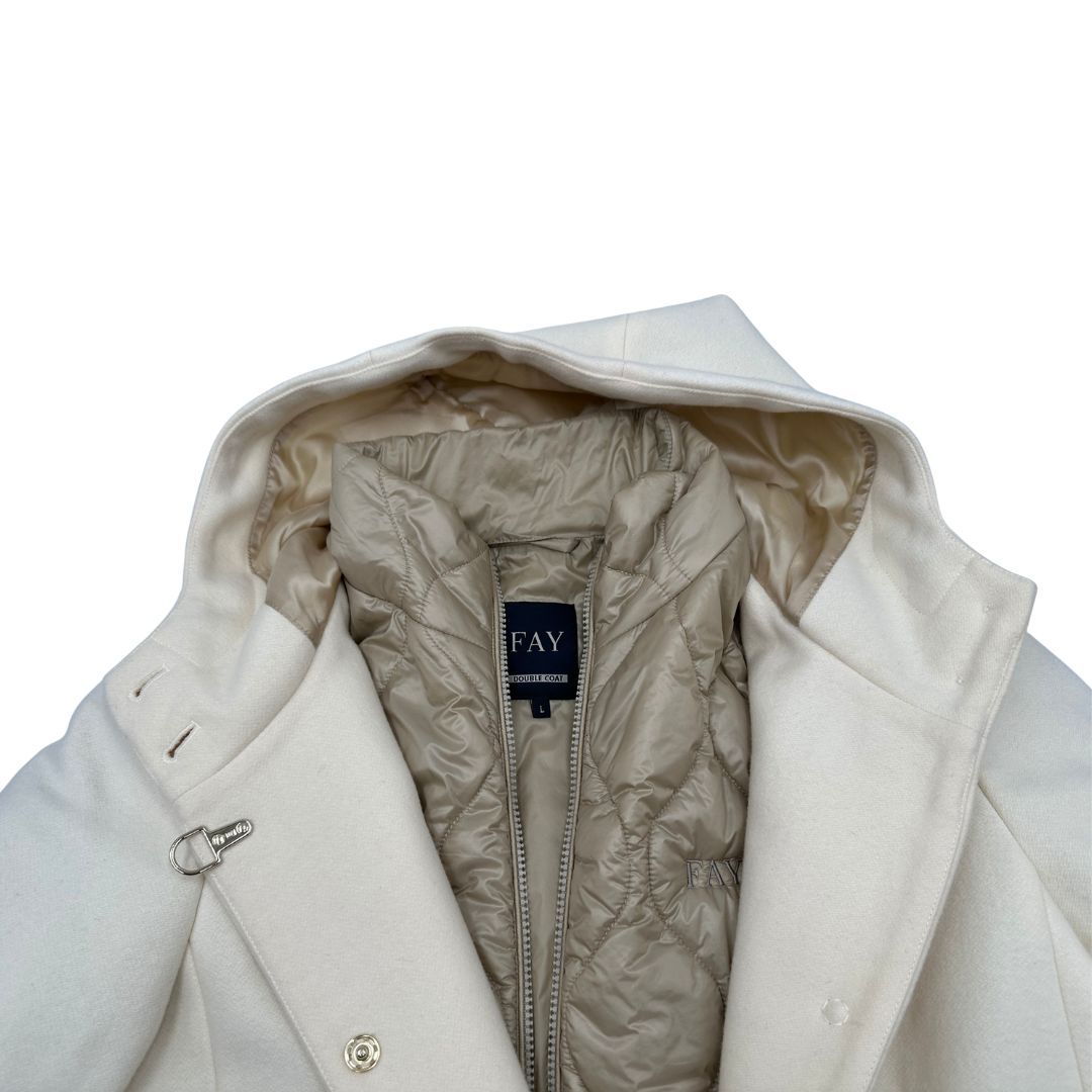 Cappotto Fay con giubbino rimovibile all'interno, di lusso, originale, ottime condizioni, usato.