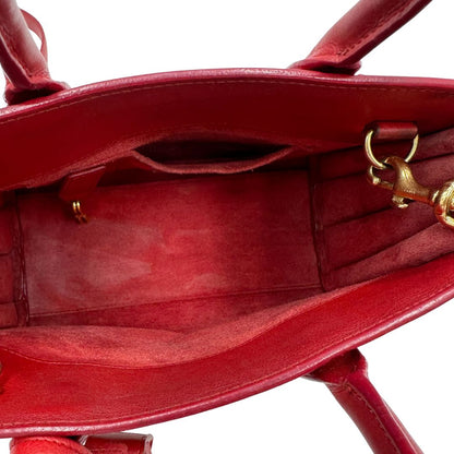 interno Borsa Saint Laurent in pelle rossa, indossabile a tracolla o a mano, di lusso, originale, ottime condizioni. 