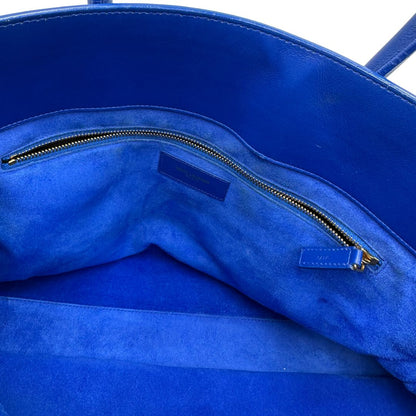 interno Borsa Saint Laurent in pelle blu, da portare a mano, di lusso, originale, ottime condizioni, usata. 