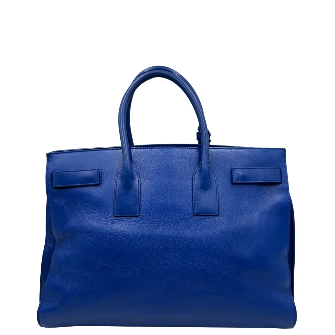 retro Borsa Saint Laurent in pelle blu, da portare a mano, di lusso, originale, ottime condizioni, usata. 