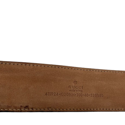  Cintura Gucci GG beige con hardware argentato, di lusso, originale, ottime condizioni.