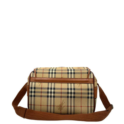 Retro, Cartella Burberry in canvas trama tartan con finiture in pelle marroni. Originale, usata, di lusso, in ottime condizioni.