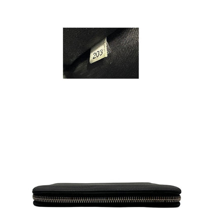 Portafoglio Prada in pelle nera e hardware dorato, di lusso, originale.