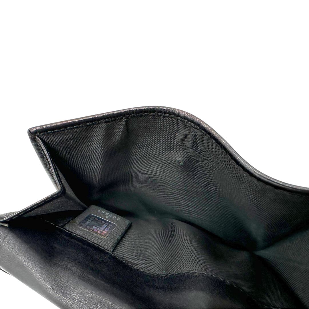 Portafoglio Fendi nero trama Zucchino, di lusso, originale, ottime condizioni, usato