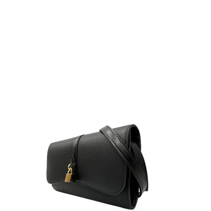 lato  Borsa Stella McCartney in pelle vegana nera, indossabile a mano o a tracolla, di lusso, originale, eccellenti condizioni. 