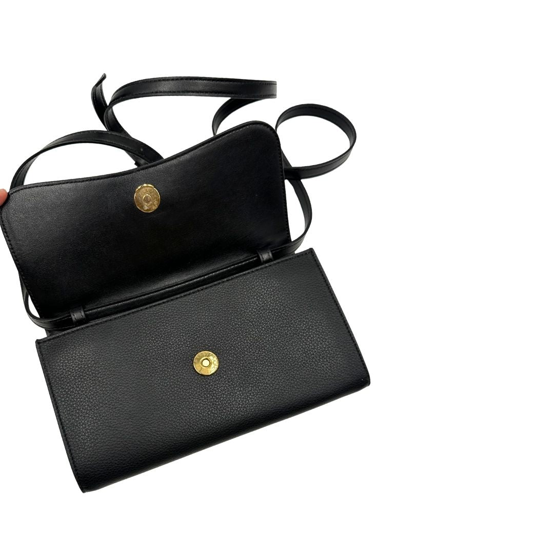 interno  Borsa Stella McCartney in pelle vegana nera, indossabile a mano o a tracolla, di lusso, originale, eccellenti condizioni. 