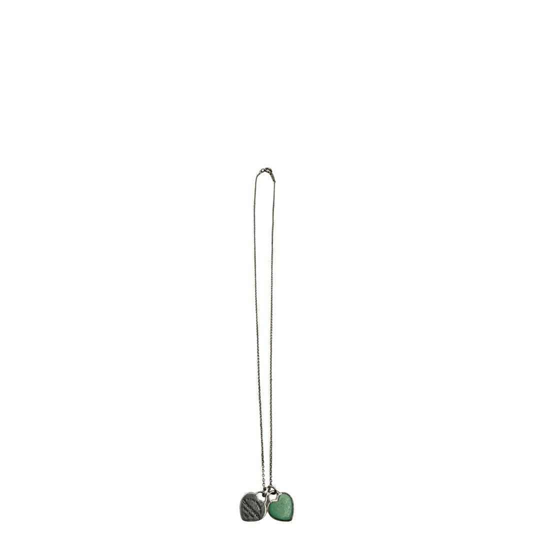Collana Tiffany&Co. in argento 925 con ciondoli heart, di lusso, originale, ottime condizioni, usata.