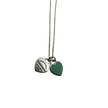 Collana Tiffany&Co. in argento 925 con ciondoli heart, di lusso, originale, ottime condizioni, usata.