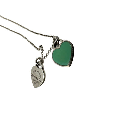 Collana Tiffany&Co. in argento 925 con ciondoli heart, di lusso, originale, ottime condizioni, usata.