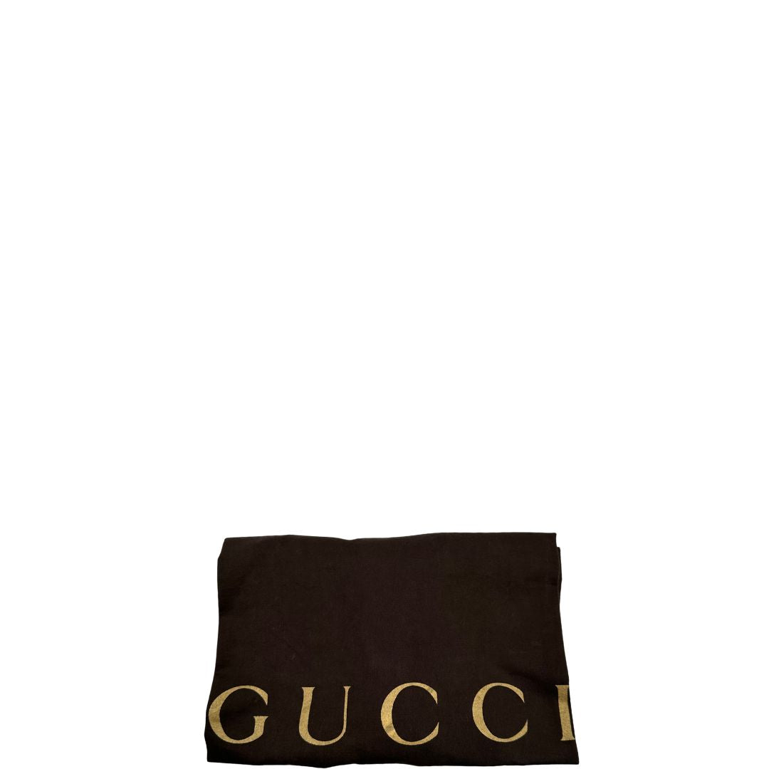 dustbag Borsa Gucci in pelle nera munita di doppi manici, indossabile a spalla, di lusso, originale, ottime condizioni, usata. 