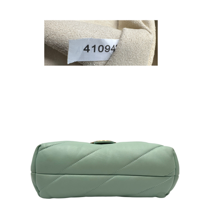 base Borsa Pinko in pelle color Tiffany e hardware dorato, di lusso, originale, ottime condizioni, usata