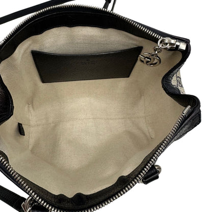 interno Borsa Gucci in canvas GG, finiture in pelle blu e impreziosita da striscia Web rossa e blu, di lusso, originale, usata