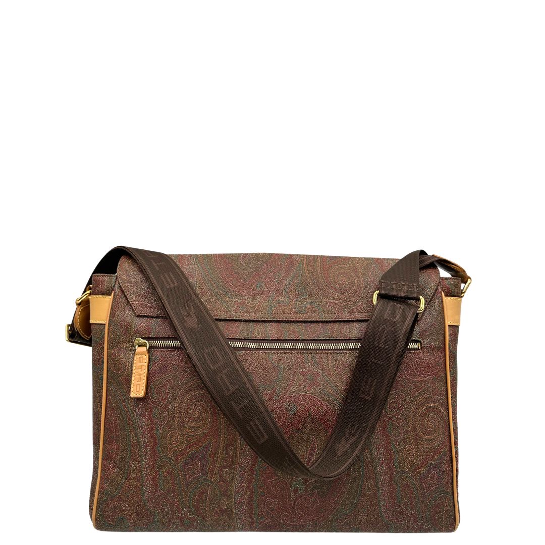 Retro, Cartella Etro in canvas trama Paisley, indossabile a tracolla. Originale, usata, di lusso, in ottime condizioni.