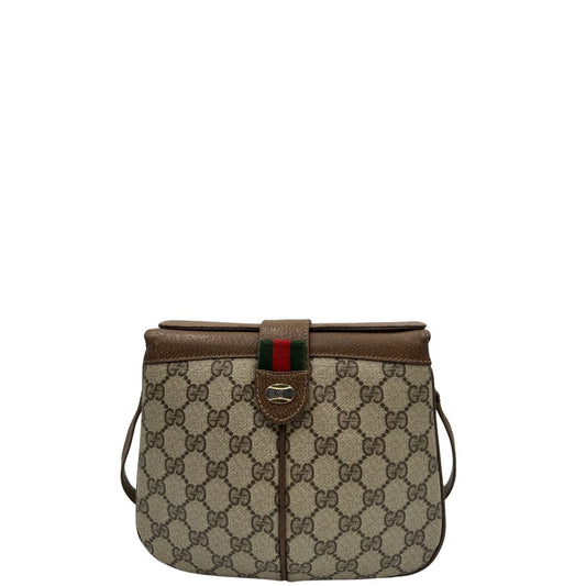 front Borsa Gucci in canvas GG e finiture in pelle marroni, di lusso, originale, ottime condizioni, usata, originale. 