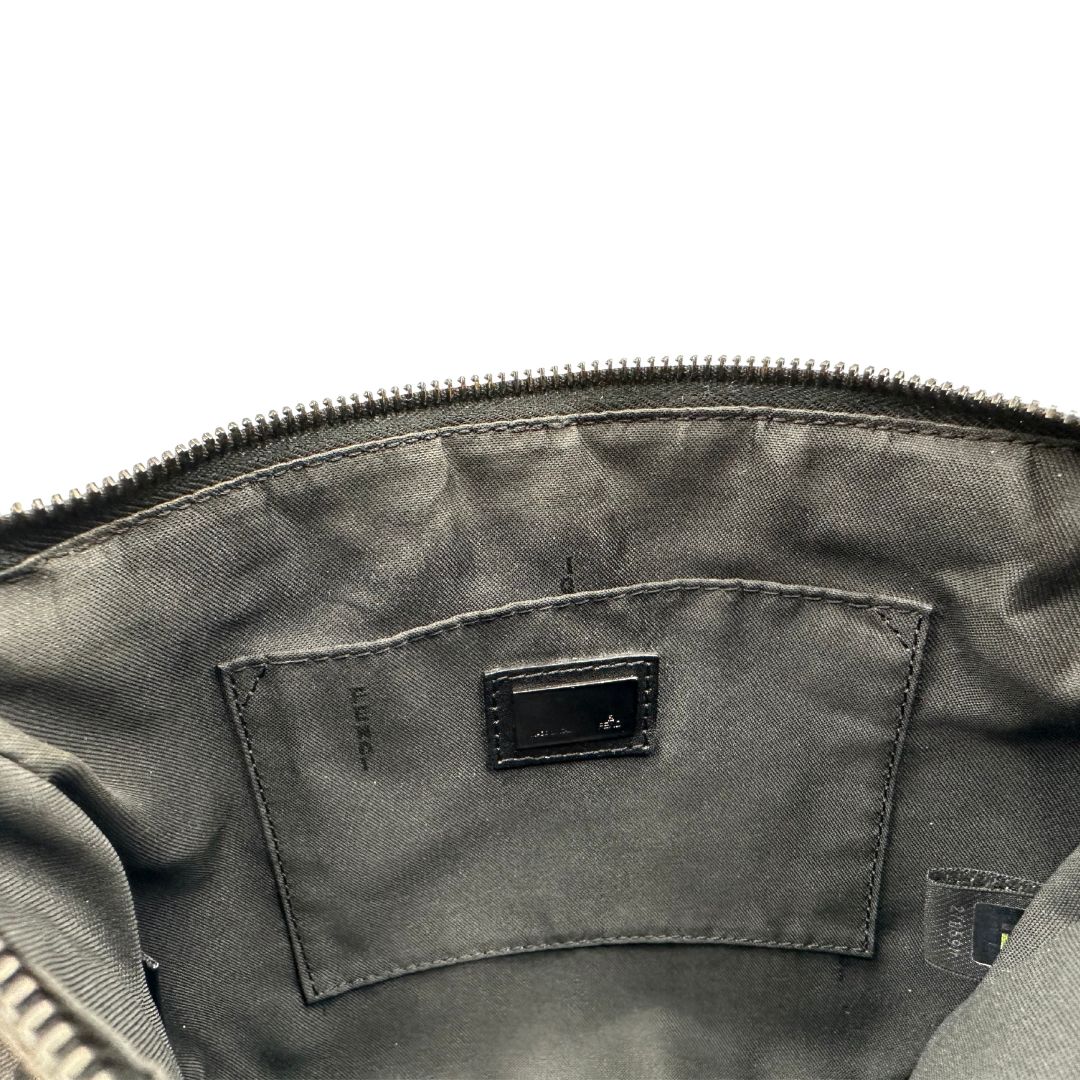 interno  Borsa Fendi nera trama Zucchino, di lusso, originale, ottime condizioni, usata. 