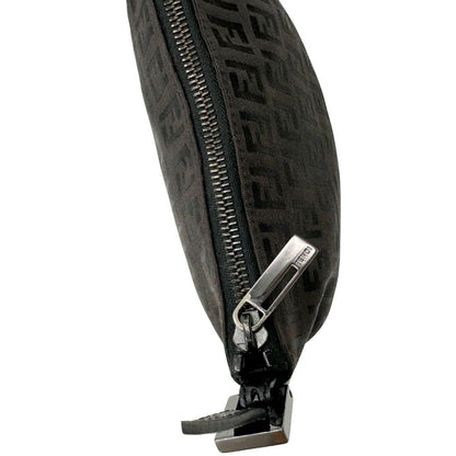 lato Borsa Fendi nera trama Zucchino, di lusso, originale, ottime condizioni, usata. 