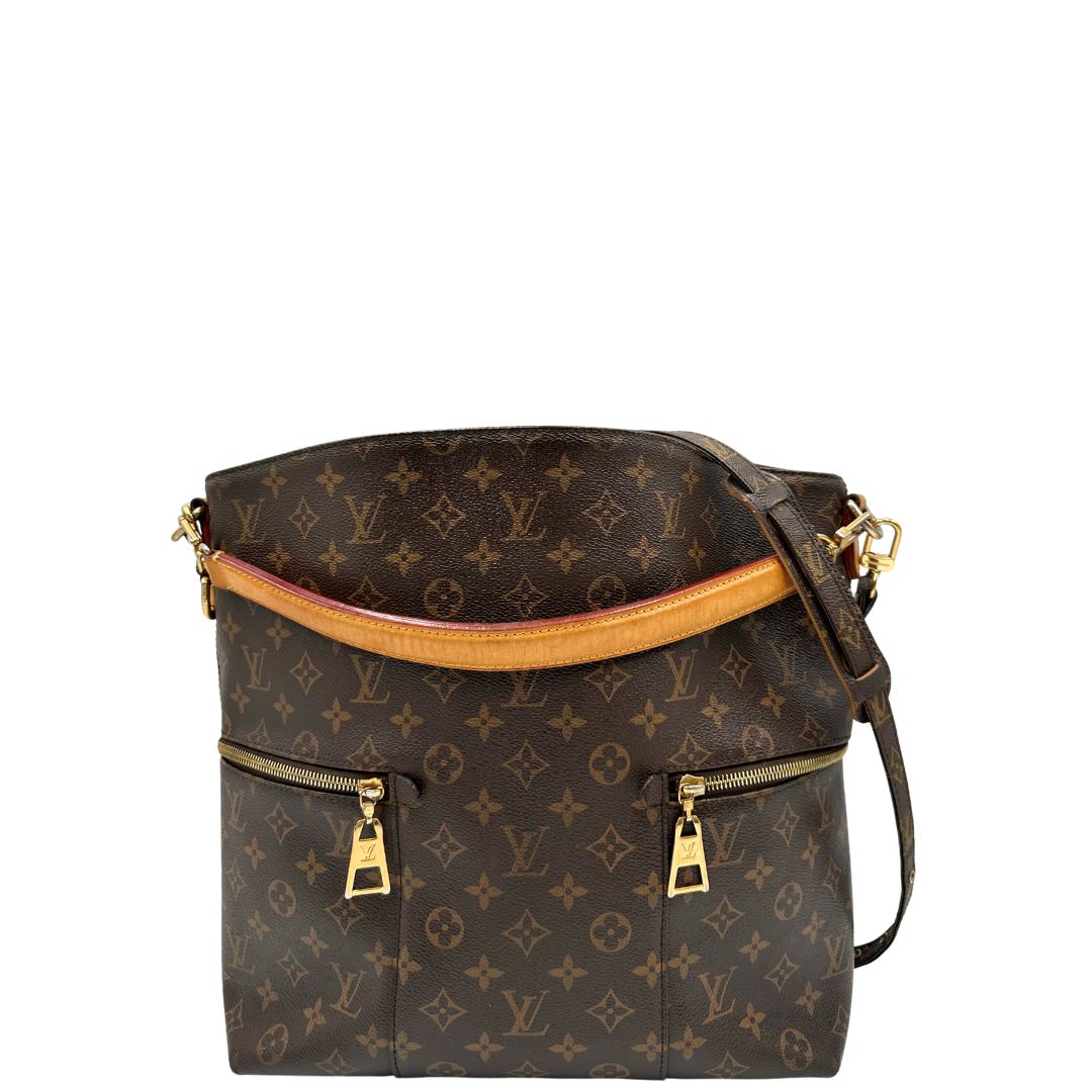 front Borsa Mélie LV in canvas monogram, munita di un manico singolo e una tracolla amovibile e regolabile, di lusso, originale, ottime condizioni, usata. 
