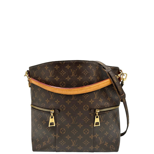 front Borsa Mélie LV in canvas monogram, munita di un manico singolo e una tracolla amovibile e regolabile, di lusso, originale, ottime condizioni, usata. 