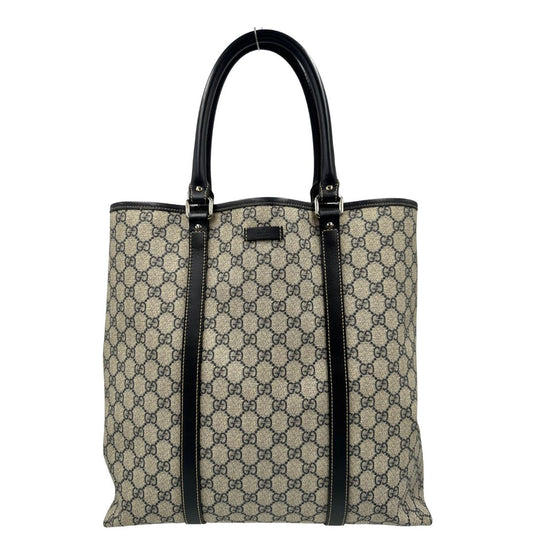 front Borsa Tote Gucci in canvas GG e finiture in pelle blu, di lusso, originale, ottime condizioni, usata. 
