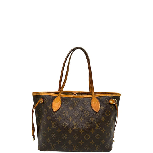 front Borsa LV Neverfull monogram nella versione PM, di lusso, originale, usata. 