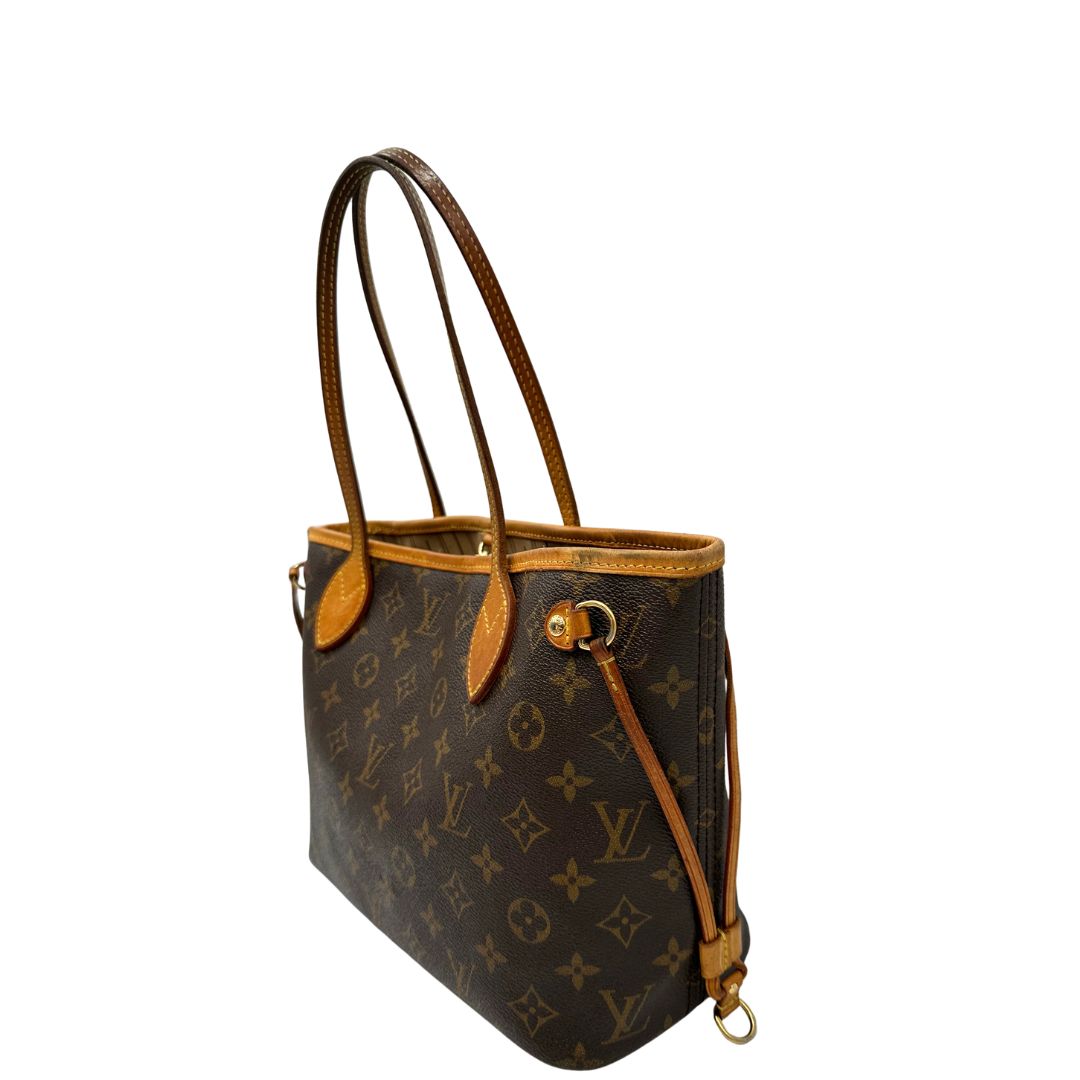 lato Borsa LV Neverfull monogram nella versione PM, di lusso, originale, usata. 