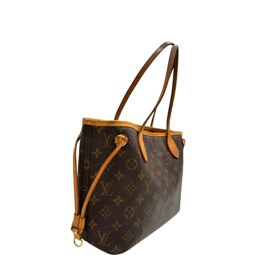 lato Borsa LV Neverfull monogram nella versione PM, di lusso, originale, usata. 