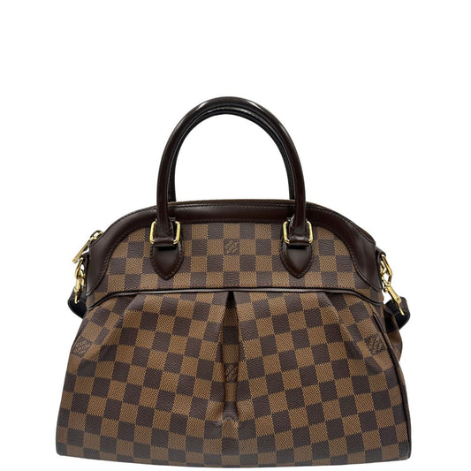 Front, Borsa LV in canvas Damier Ébène nella versione MM. Originale, usata, di lusso, in ottime condizioni.