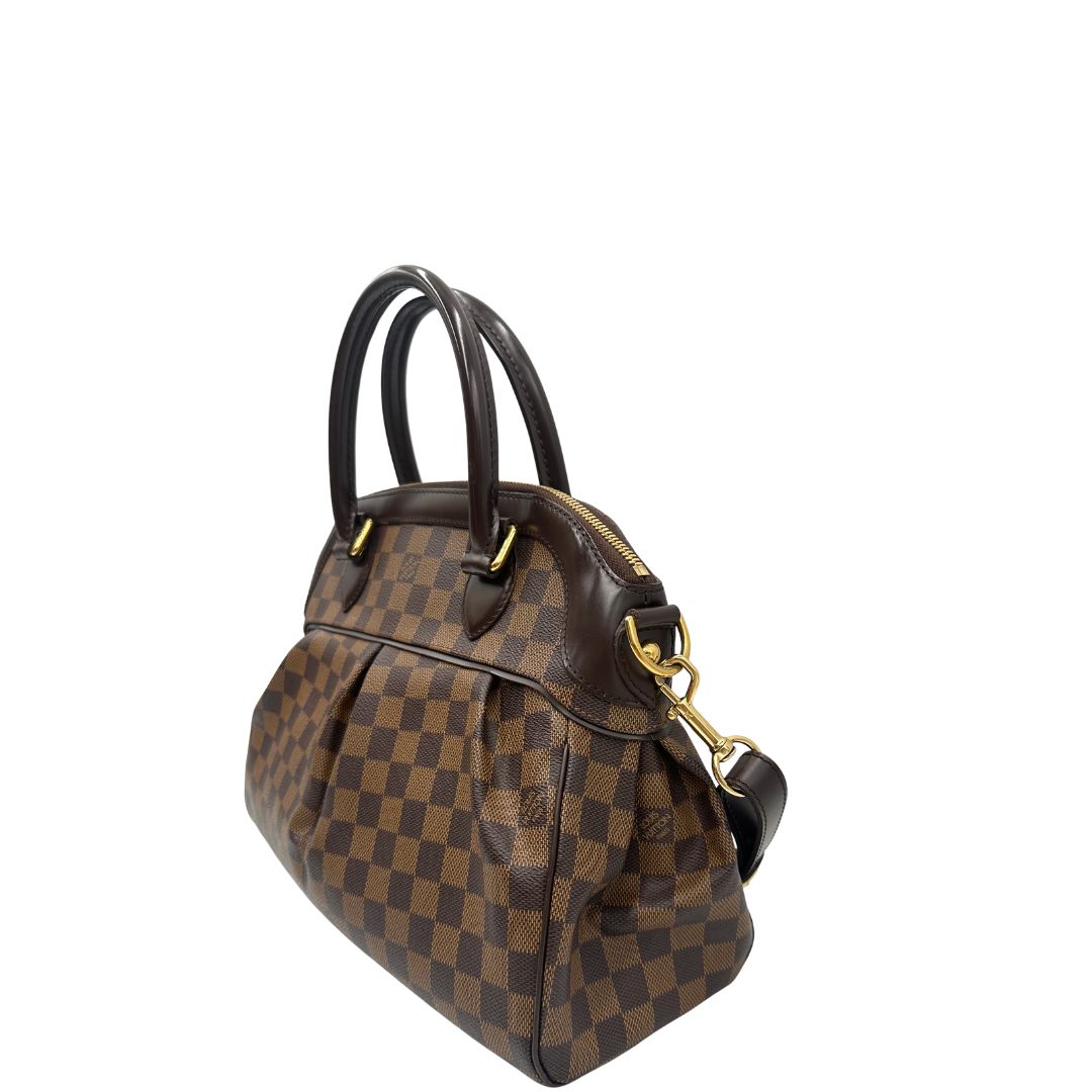 Laterale, Borsa LV in canvas Damier Ébène nella versione MM. Originale, usata, di lusso, in ottime condizioni.