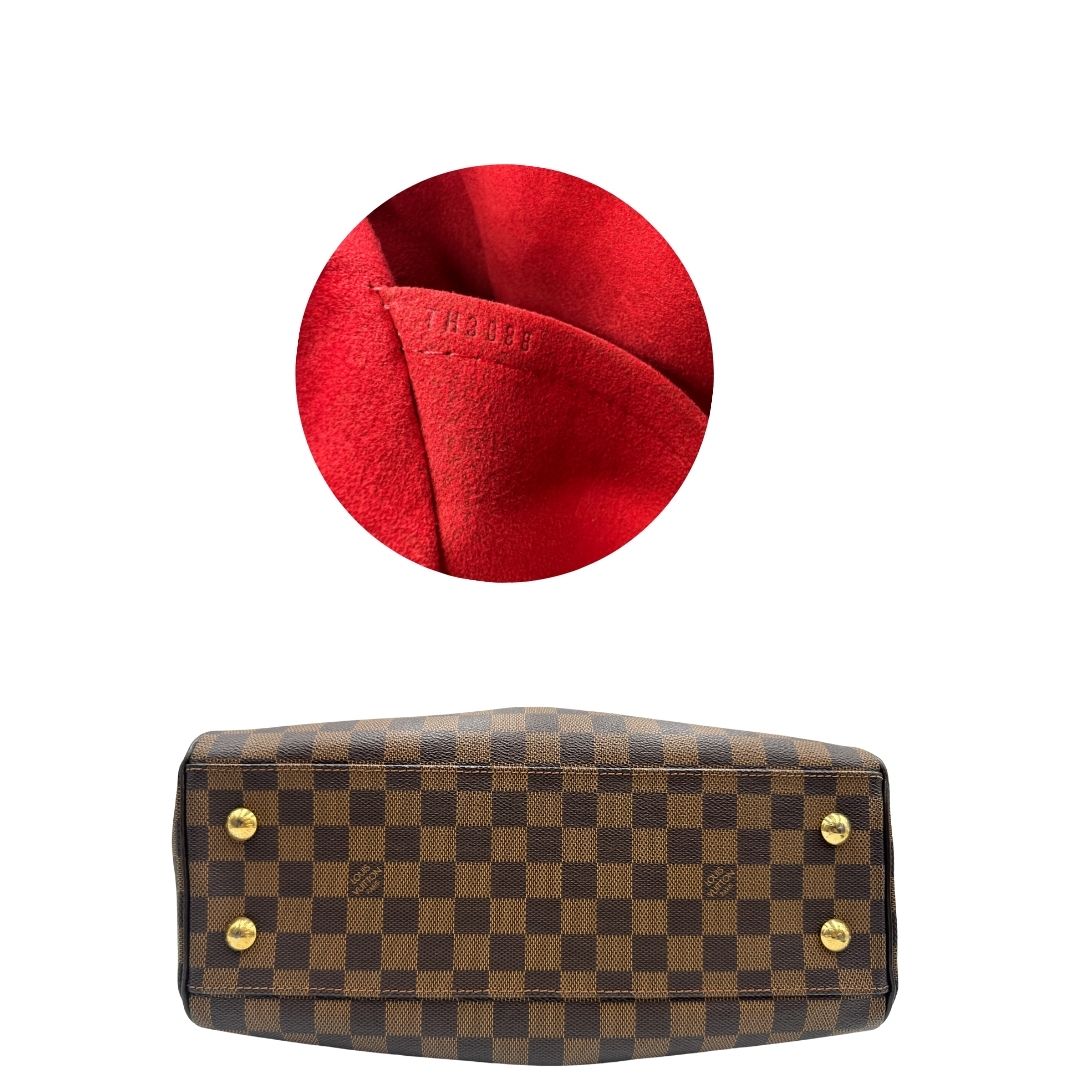 Base e codice, Borsa LV in canvas Damier Ébène nella versione MM. Originale, usata, di lusso, in ottime condizioni.