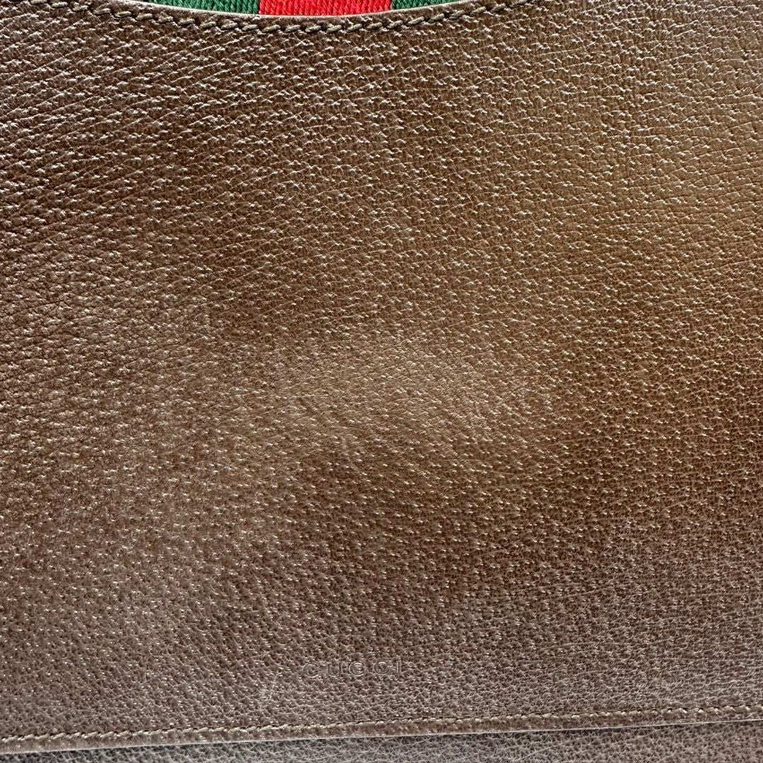  Borsa Gucci Dionysus in pelle marrone impreziosita da iconica striscia Web verde e rossa, di lusso, originale, ottime condizioni, usata.
