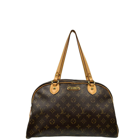 front Borsa Louis Vuitton Montorgueil realizzata in tela Monogram con hardware dorato, di lusso, originale, ottime condizioni, usata. 