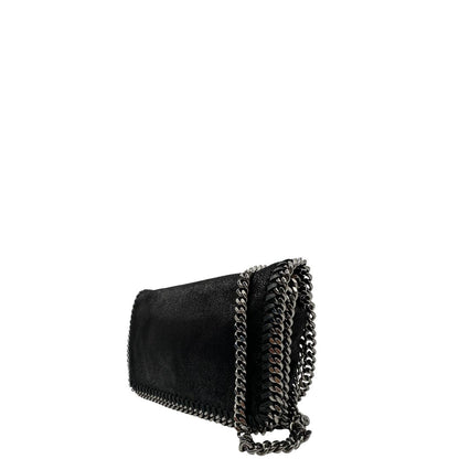 lato Borsa Falabella Stella McCartney realizzata in pelle vegana nera, di lusso, originale, eccellenti condizioni, usata. 
