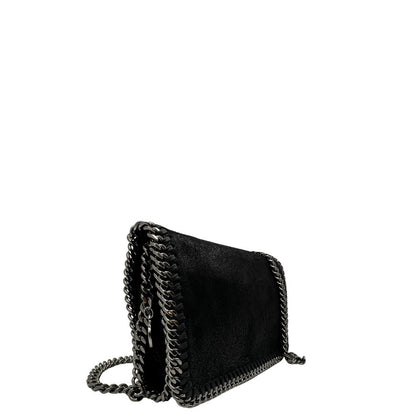 lato Borsa Falabella Stella McCartney realizzata in pelle vegana nera, di lusso, originale, eccellenti condizioni, usata. 