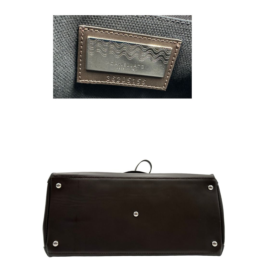 base Postina in pelle marrone nella versione media, di lusso, originale, ottime condizioni, usata. 