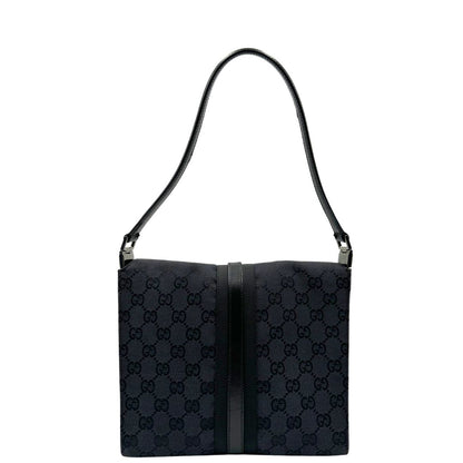 retro Borsa Gucci in tessuto GG nero con finiture in pelle tono su tono 