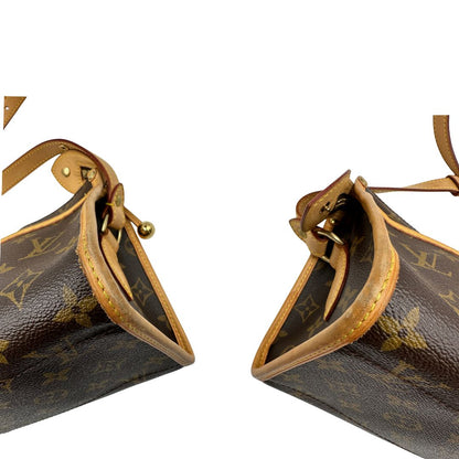 angoli Borsa LV in canvas monogram e finiture in vacchetta naturale, di lusso, originale, ottime condizioni, usato, originale. 