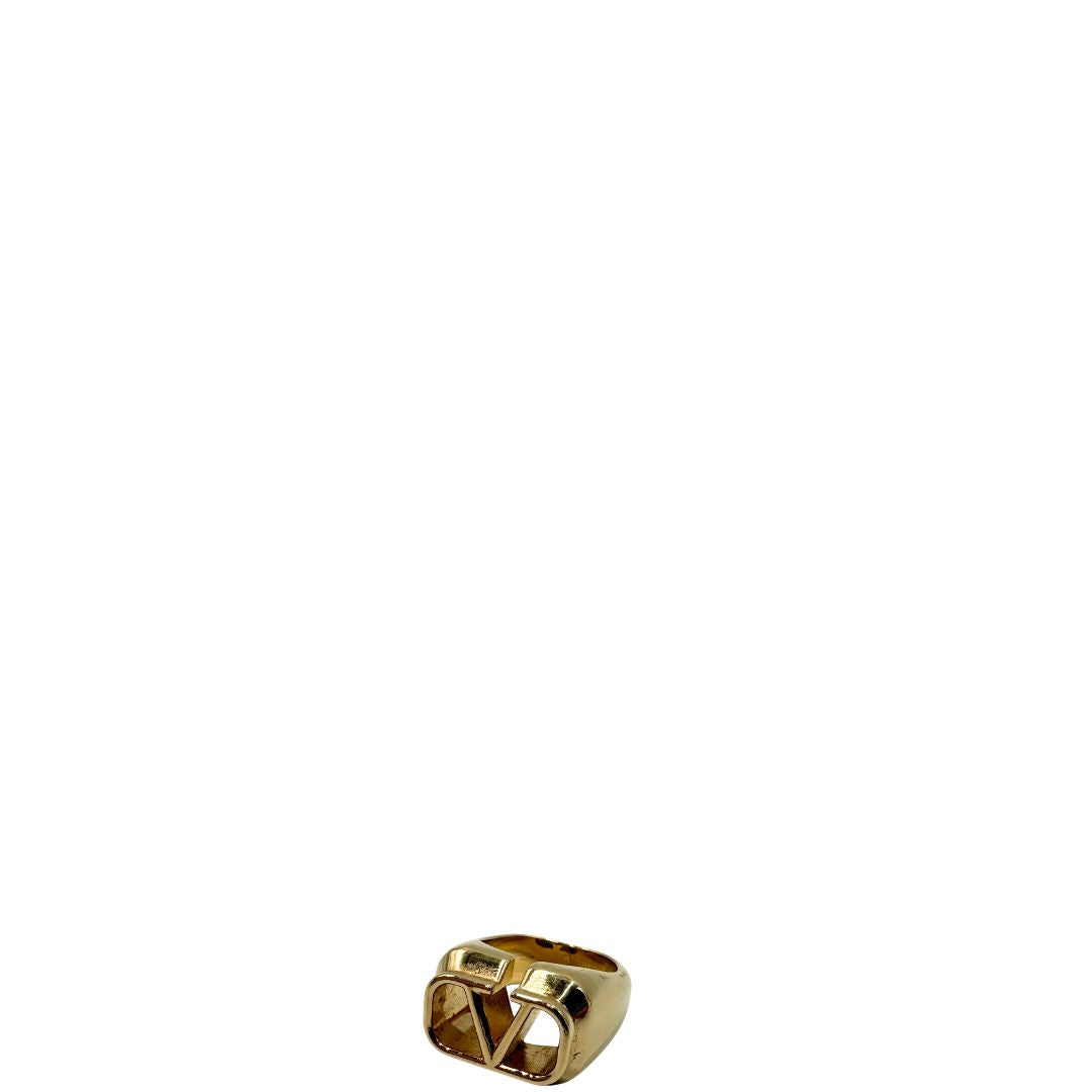 anello Valentino Garavani in metallo dorato, di lusso, originale, ottime condizioni, usato.