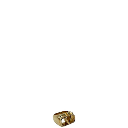 anello Valentino Garavani in metallo dorato, di lusso, originale, ottime condizioni, usato.
