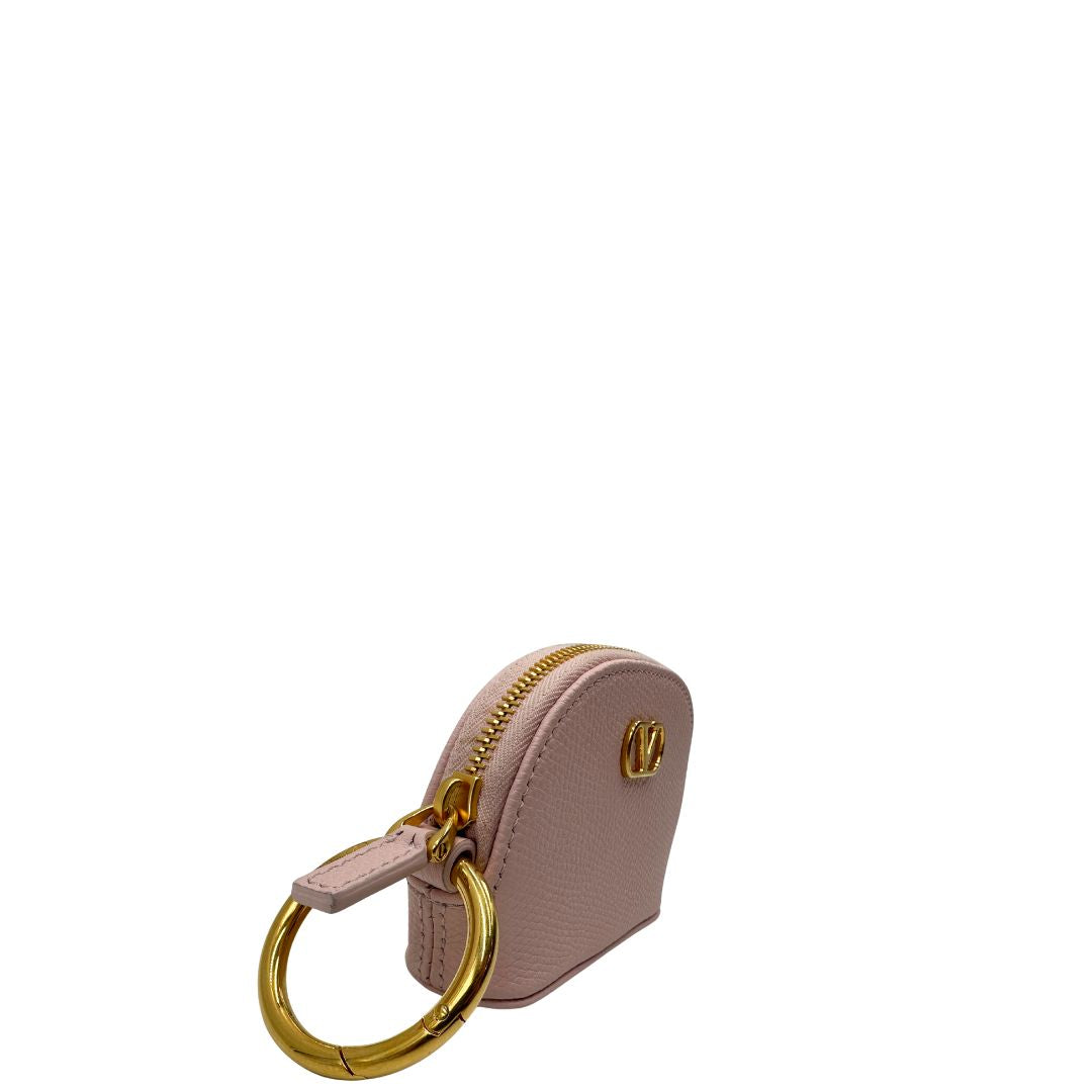 Charm portamonete Valentino Garavani in pelle rosa, di lusso, originale, eccellenti condizioni, usato.